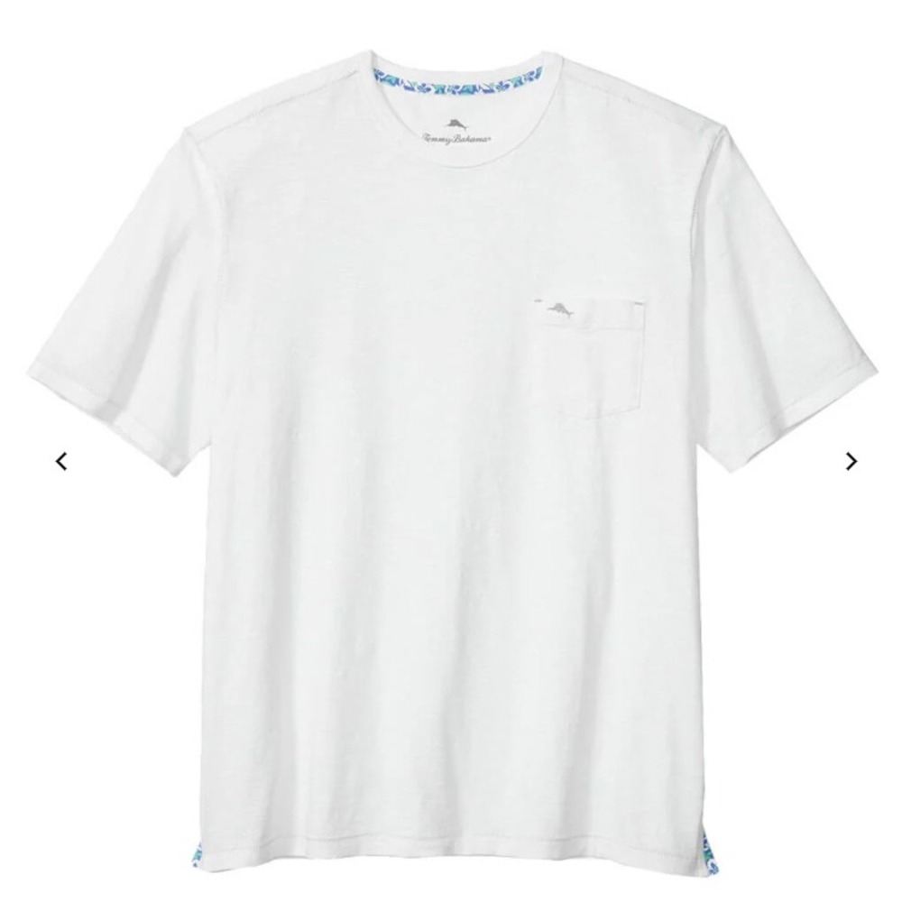 Tommy Bahama Men's XXXL‎ White Cotton Pocket T-Shirt Casual Beach Vacation